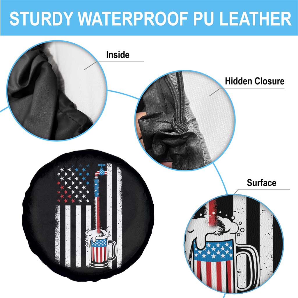 Funny Pouring Beer American Flag 4th Of July Craft Brewery Spare Tire Cover TS11 Print Your Wear