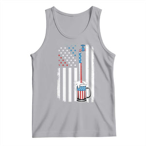 Funny Pouring Beer American Flag 4th Of July Craft Brewery Tank Top TS11 Athletic Heather Print Your Wear