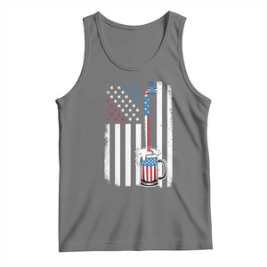 Funny Pouring Beer American Flag 4th Of July Craft Brewery Tank Top TS11 Black Heather Print Your Wear