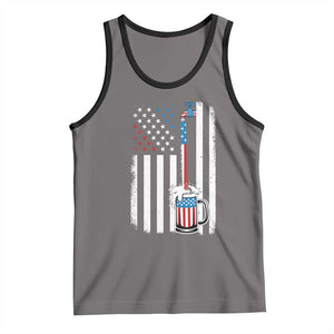 Funny Pouring Beer American Flag 4th Of July Craft Brewery Tank Top TS11 Deep Heather Black Print Your Wear