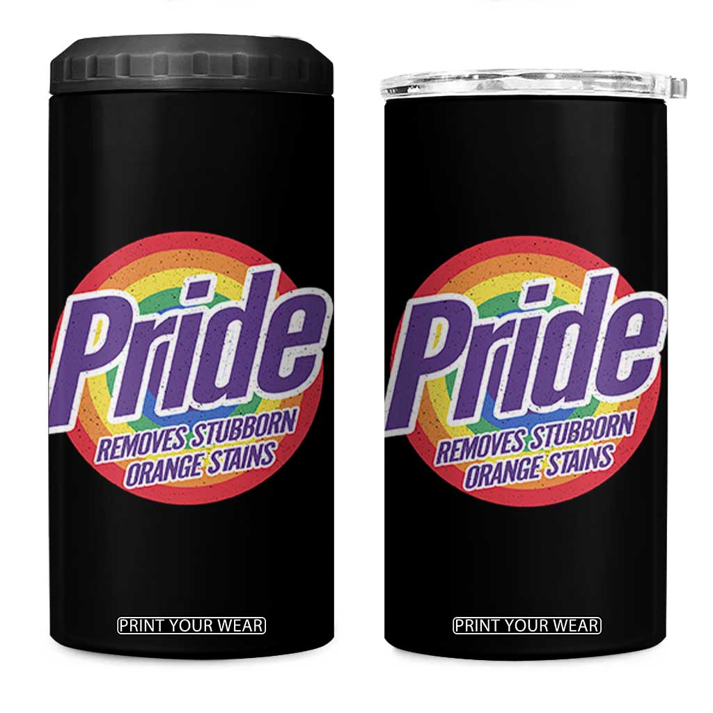 Funny Pride Removes Stubborn Orange Stains 4 in 1 Can Cooler Tumbler LGBTQ Pride Month TS11 One Size: 16 oz Black Print Your Wear