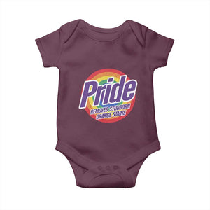 Funny Pride Removes Stubborn Orange Stains Baby Onesie LGBTQ Pride Month TS11 Maroon Print Your Wear