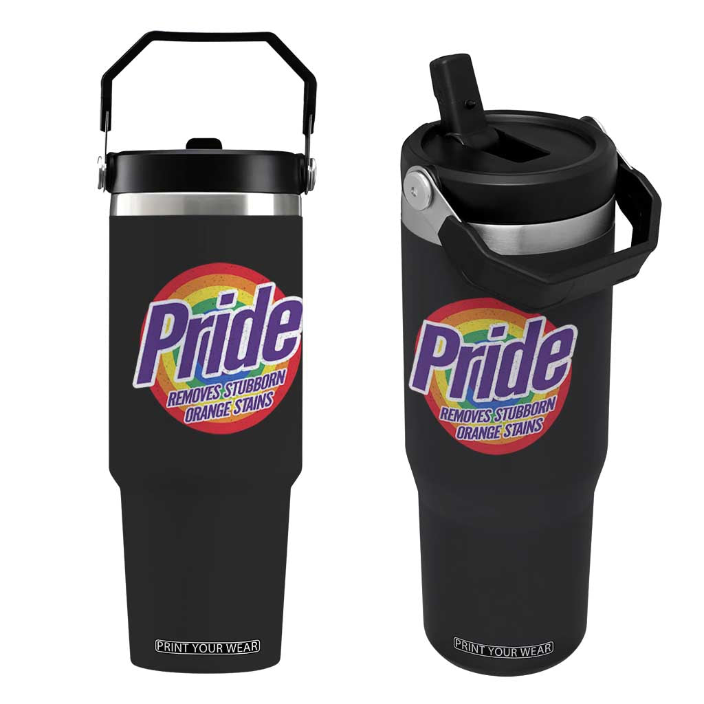 Funny Pride Removes Stubborn Orange Stains Flip Straw Tumbler LGBTQ Pride Month TS11 One Size: 30 oz Black Print Your Wear