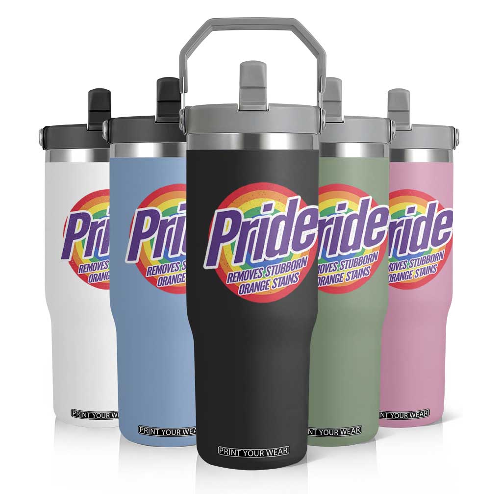 Funny Pride Removes Stubborn Orange Stains Flip Straw Tumbler LGBTQ Pride Month TS11 Print Your Wear