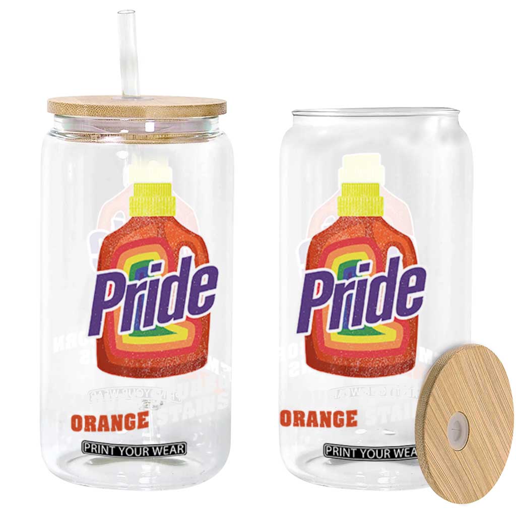 Funny Pride Removes Stubborn Orange Stains Glass Can Pride Month LGBTQ TS11 Black Print Your Wear