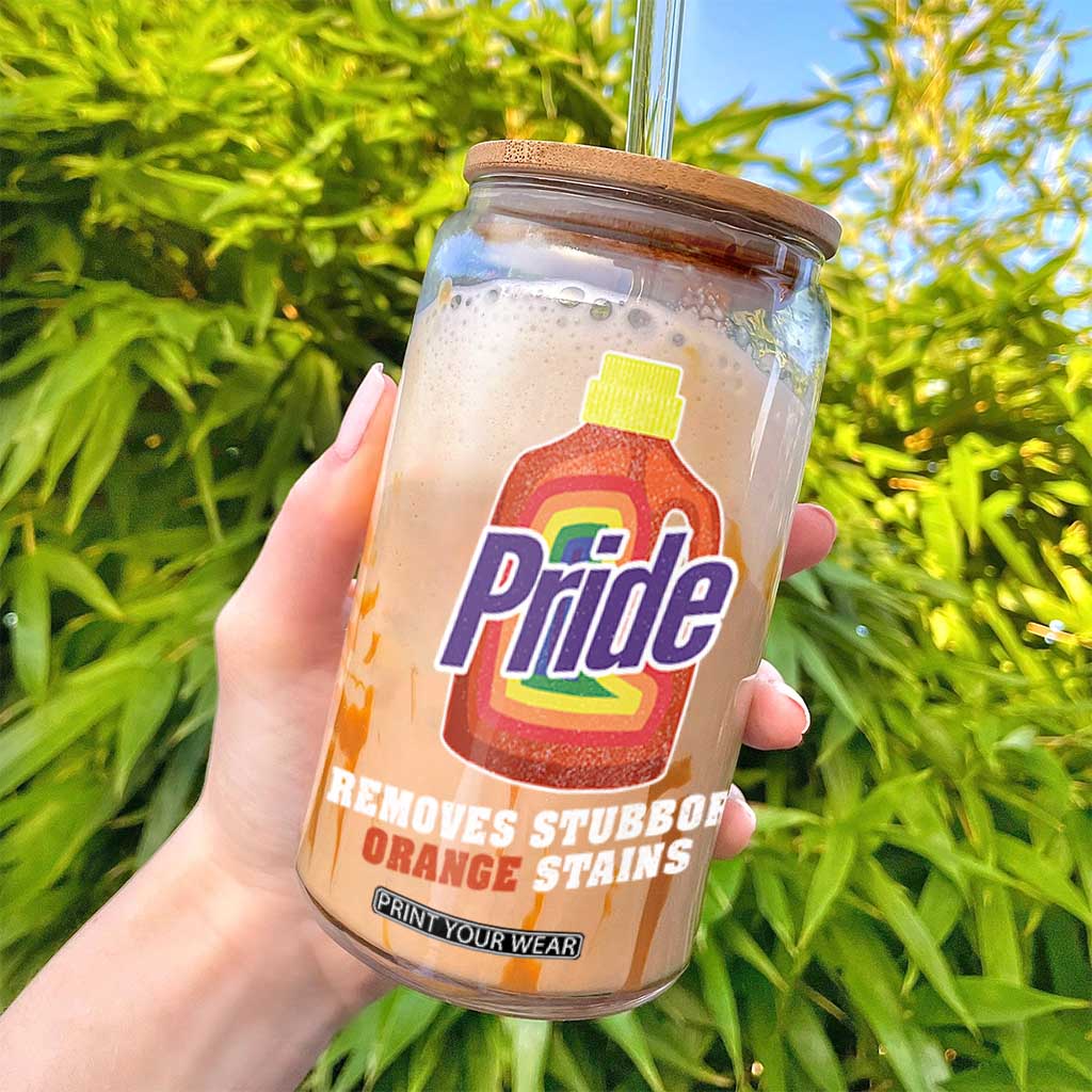 Funny Pride Removes Stubborn Orange Stains Glass Can Pride Month LGBTQ TS11 Print Your Wear