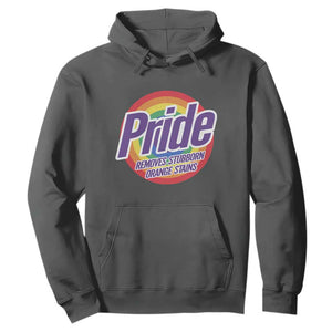 Funny Pride Removes Stubborn Orange Stains Hoodie LGBTQ Pride Month TS11 Dark Heather Print Your Wear