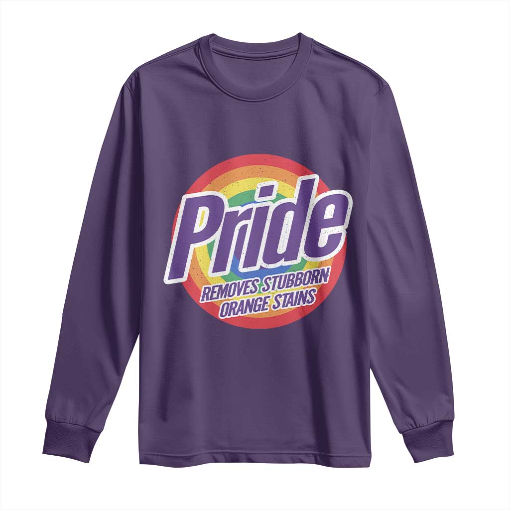 Funny Pride Removes Stubborn Orange Stains Long Sleeve Shirt LGBTQ Pride Month TS11 Purple Print Your Wear