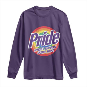 Funny Pride Removes Stubborn Orange Stains Long Sleeve Shirt LGBTQ Pride Month TS11 Purple Print Your Wear