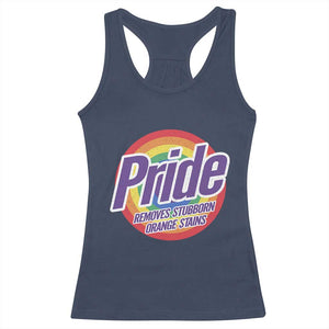 Funny Pride Removes Stubborn Orange Stains Racerback Tank Top LGBTQ Pride Month TS11 Navy Print Your Wear