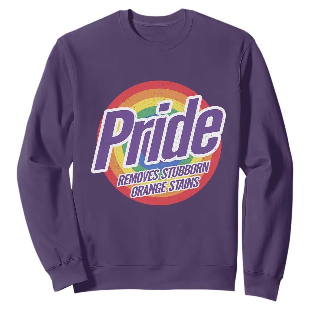 Funny Pride Removes Stubborn Orange Stains Sweatshirt LGBTQ Pride Month TS11 Purple Print Your Wear