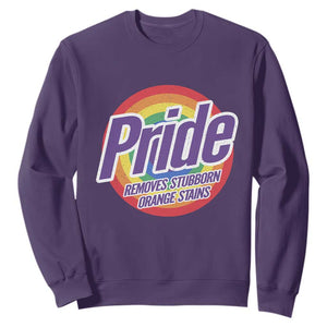Funny Pride Removes Stubborn Orange Stains Sweatshirt LGBTQ Pride Month TS11 Purple Print Your Wear