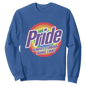 Funny Pride Removes Stubborn Orange Stains Sweatshirt LGBTQ Pride Month TS11 Royal Blue Print Your Wear