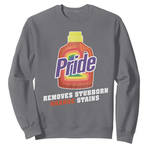 Funny Pride Removes Stubborn Orange Stains Sweatshirt Pride Month LGBTQ TS11 Charcoal Print Your Wear