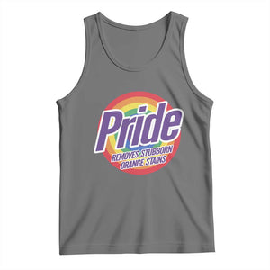 Funny Pride Removes Stubborn Orange Stains Tank Top LGBTQ Pride Month TS11 Black Heather Print Your Wear