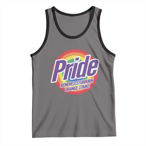 Funny Pride Removes Stubborn Orange Stains Tank Top LGBTQ Pride Month TS11 Deep Heather Black Print Your Wear