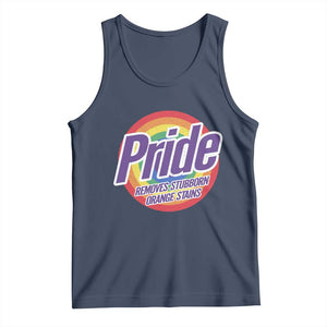 Funny Pride Removes Stubborn Orange Stains Tank Top LGBTQ Pride Month TS11 Navy Print Your Wear