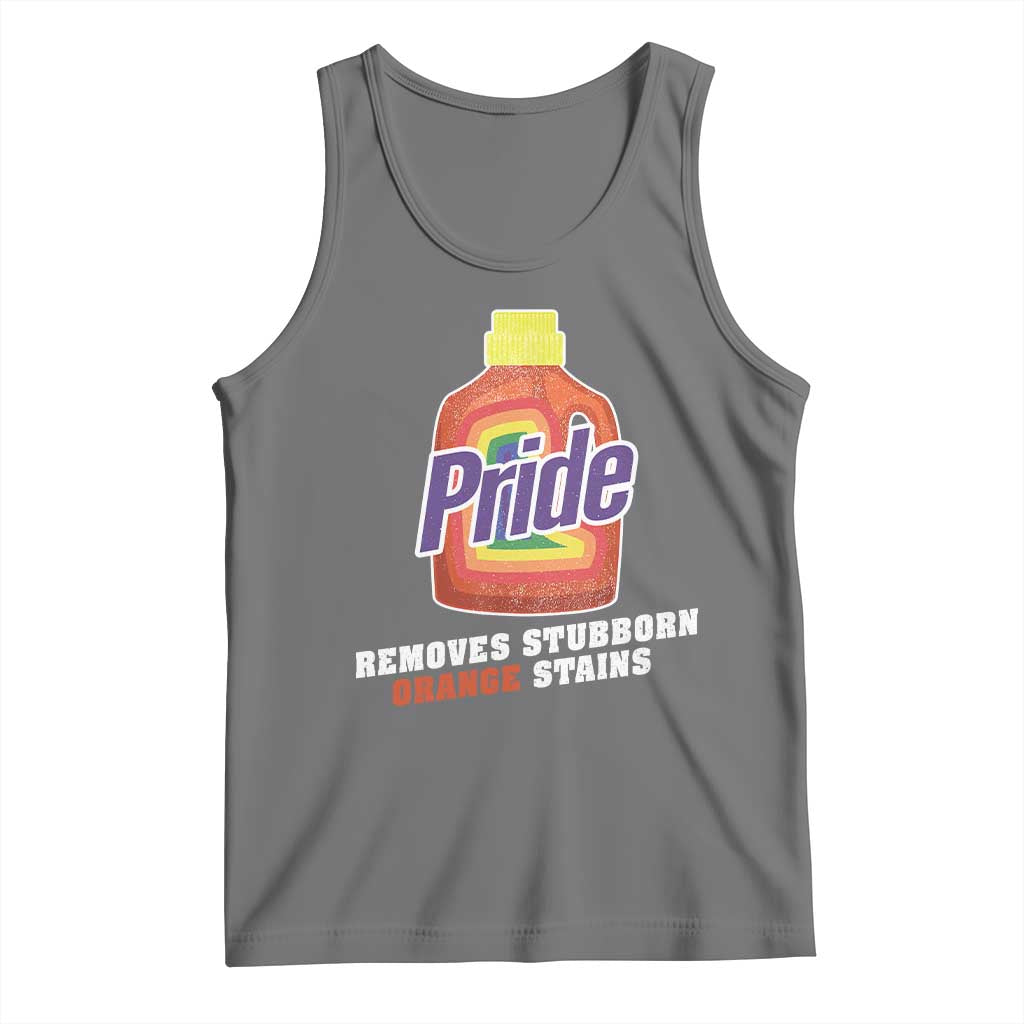 Funny Pride Removes Stubborn Orange Stains Tank Top Pride Month LGBTQ TS11 Black Heather Print Your Wear