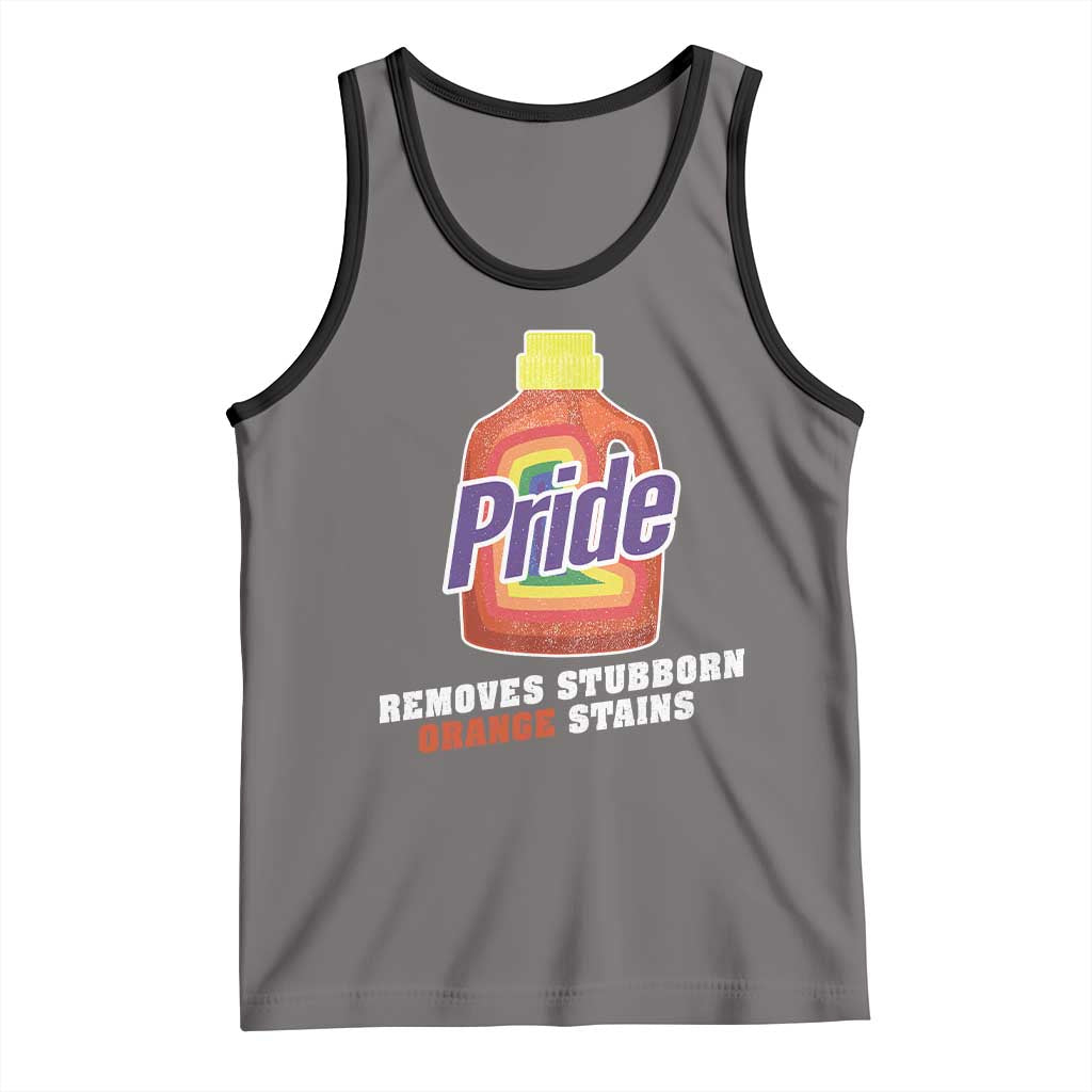 Funny Pride Removes Stubborn Orange Stains Tank Top Pride Month LGBTQ TS11 Deep Heather Black Print Your Wear