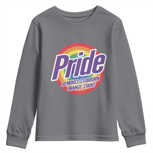 Funny Pride Removes Stubborn Orange Stains Youth Sweatshirt LGBTQ Pride Month TS11 Charcoal Print Your Wear