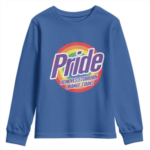 Funny Pride Removes Stubborn Orange Stains Youth Sweatshirt LGBTQ Pride Month TS11 Royal Blue Print Your Wear