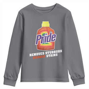 Funny Pride Removes Stubborn Orange Stains Youth Sweatshirt Pride Month LGBTQ TS11 Charcoal Print Your Wear