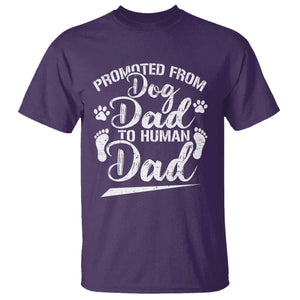 Funny Promoted From Dog Dad To Human Dad T Shirt New Father Paw Father's Day TS11 Purple Print Your Wear