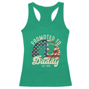 Funny Promoted To Daddy 2025 Racerback Tank Top Newborn Vintage American Flag TS11 Irish Green Print Your Wear