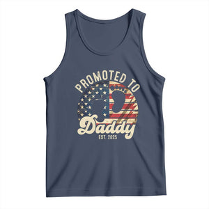 Funny Promoted To Daddy 2025 Tank Top Newborn Vintage American Flag TS11 Navy Print Your Wear