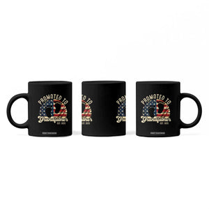 Funny Promoted To Grandfather 2025 Coffee Mug Newborn Vintage American Flag TS11 Print Your Wear