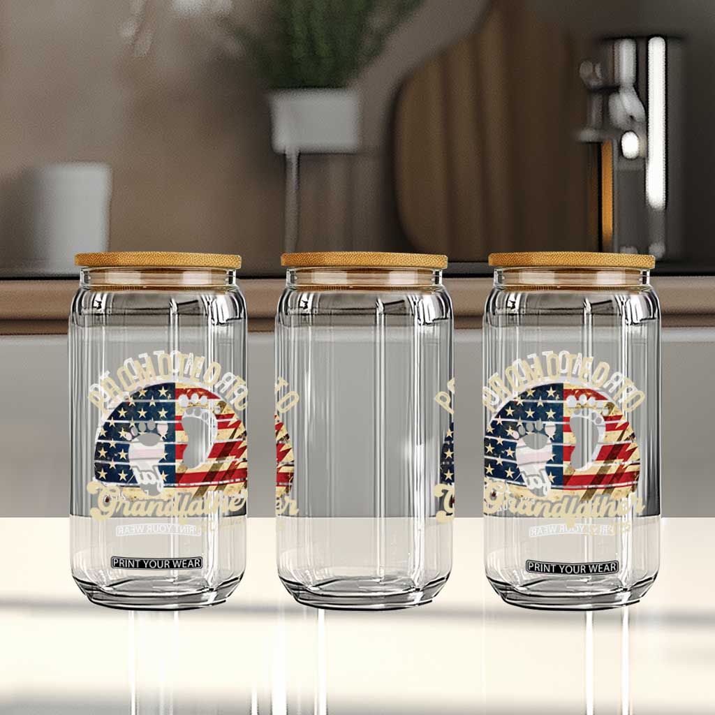 Funny Promoted To Grandfather 2025 Glass Can Newborn Vintage American Flag TS11 Print Your Wear