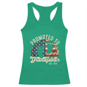 Funny Promoted To Grandfather 2025 Racerback Tank Top Newborn Vintage American Flag TS11 Irish Green Print Your Wear