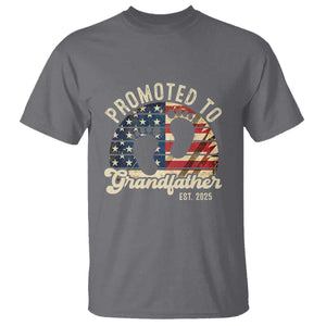 Funny Promoted To Grandfather 2025 T Shirt Newborn Vintage American Flag TS11 Charcoal Print Your Wear