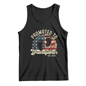 Funny Promoted To Grandfather 2025 Tank Top Newborn Vintage American Flag TS11 Black Print Your Wear