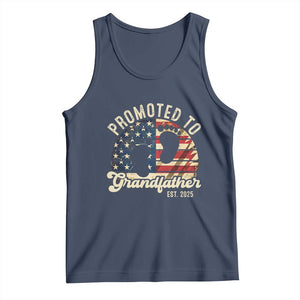 Funny Promoted To Grandfather 2025 Tank Top Newborn Vintage American Flag TS11 Navy Print Your Wear