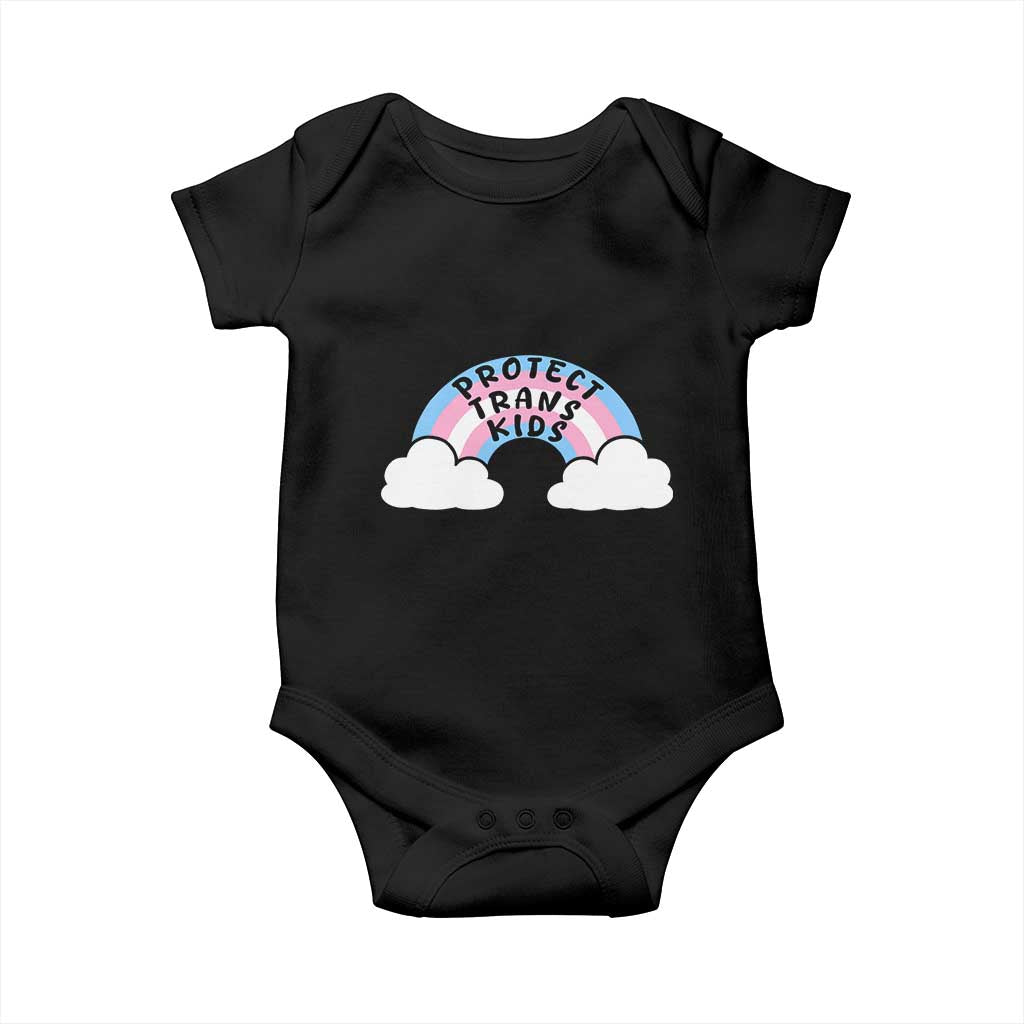 Funny Protect Trans Kids Baby Onesie LGBT Pride Rainbow TS11 Black Print Your Wear