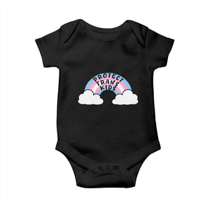 Funny Protect Trans Kids Baby Onesie LGBT Pride Rainbow TS11 Black Print Your Wear
