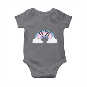 Funny Protect Trans Kids Baby Onesie LGBT Pride Rainbow TS11 Charcoal Print Your Wear