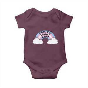 Funny Protect Trans Kids Baby Onesie LGBT Pride Rainbow TS11 Maroon Print Your Wear