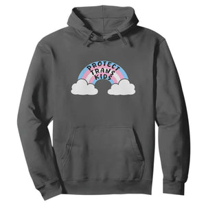 Funny Protect Trans Kids Hoodie LGBT Pride Rainbow TS11 Dark Heather Print Your Wear