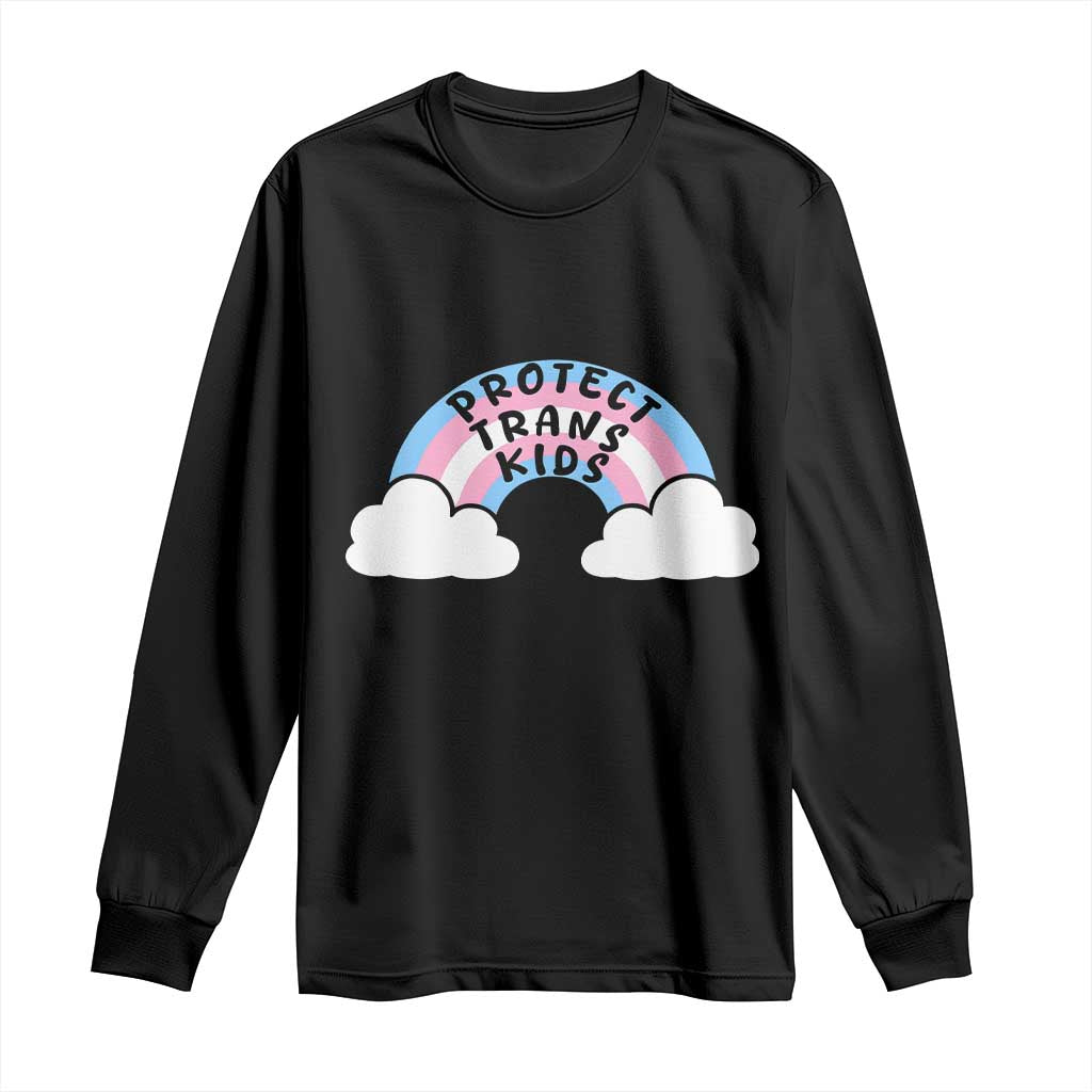 Funny Protect Trans Kids Long Sleeve Shirt LGBT Pride Rainbow TS11 Black Print Your Wear