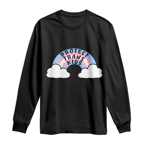 Funny Protect Trans Kids Long Sleeve Shirt LGBT Pride Rainbow TS11 Black Print Your Wear