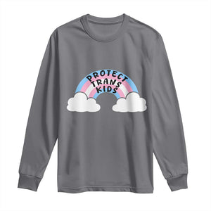 Funny Protect Trans Kids Long Sleeve Shirt LGBT Pride Rainbow TS11 Charcoal Print Your Wear