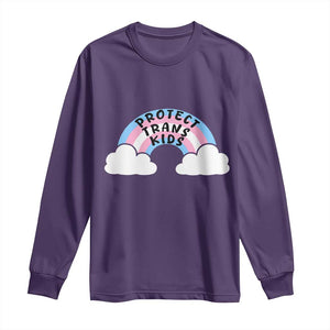Funny Protect Trans Kids Long Sleeve Shirt LGBT Pride Rainbow TS11 Purple Print Your Wear