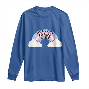 Funny Protect Trans Kids Long Sleeve Shirt LGBT Pride Rainbow TS11 Royal Blue Print Your Wear