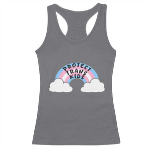 Funny Protect Trans Kids Racerback Tank Top LGBT Pride Rainbow TS11 Charcoal Print Your Wear