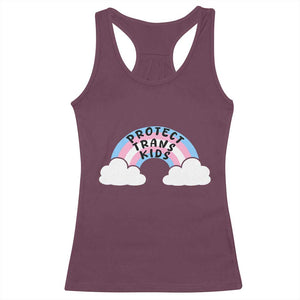 Funny Protect Trans Kids Racerback Tank Top LGBT Pride Rainbow TS11 Maroon Print Your Wear
