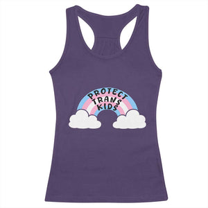 Funny Protect Trans Kids Racerback Tank Top LGBT Pride Rainbow TS11 Purple Print Your Wear