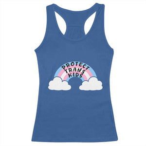 Funny Protect Trans Kids Racerback Tank Top LGBT Pride Rainbow TS11 Royal Blue Print Your Wear