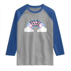 Funny Protect Trans Kids Raglan Shirt LGBT Pride Rainbow TS11 Sport Gray Royal Print Your Wear